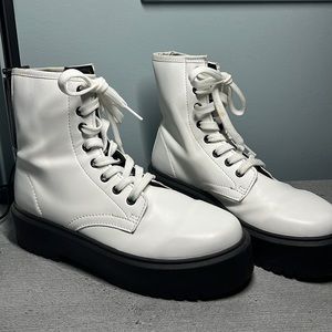 White ASOS combat boots